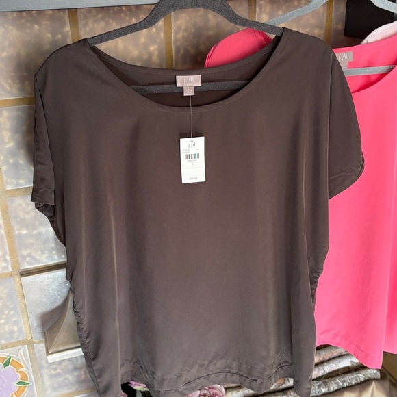 Bundle of 3 J. Jill Short Sleeve Tops - Brown, Coral, and Pink - Picture 2 of 8